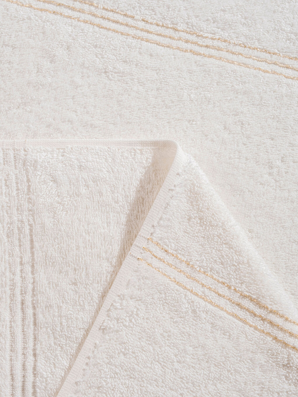 Ekru Pamuklu Banyo Havlusu 70x140 cm-2