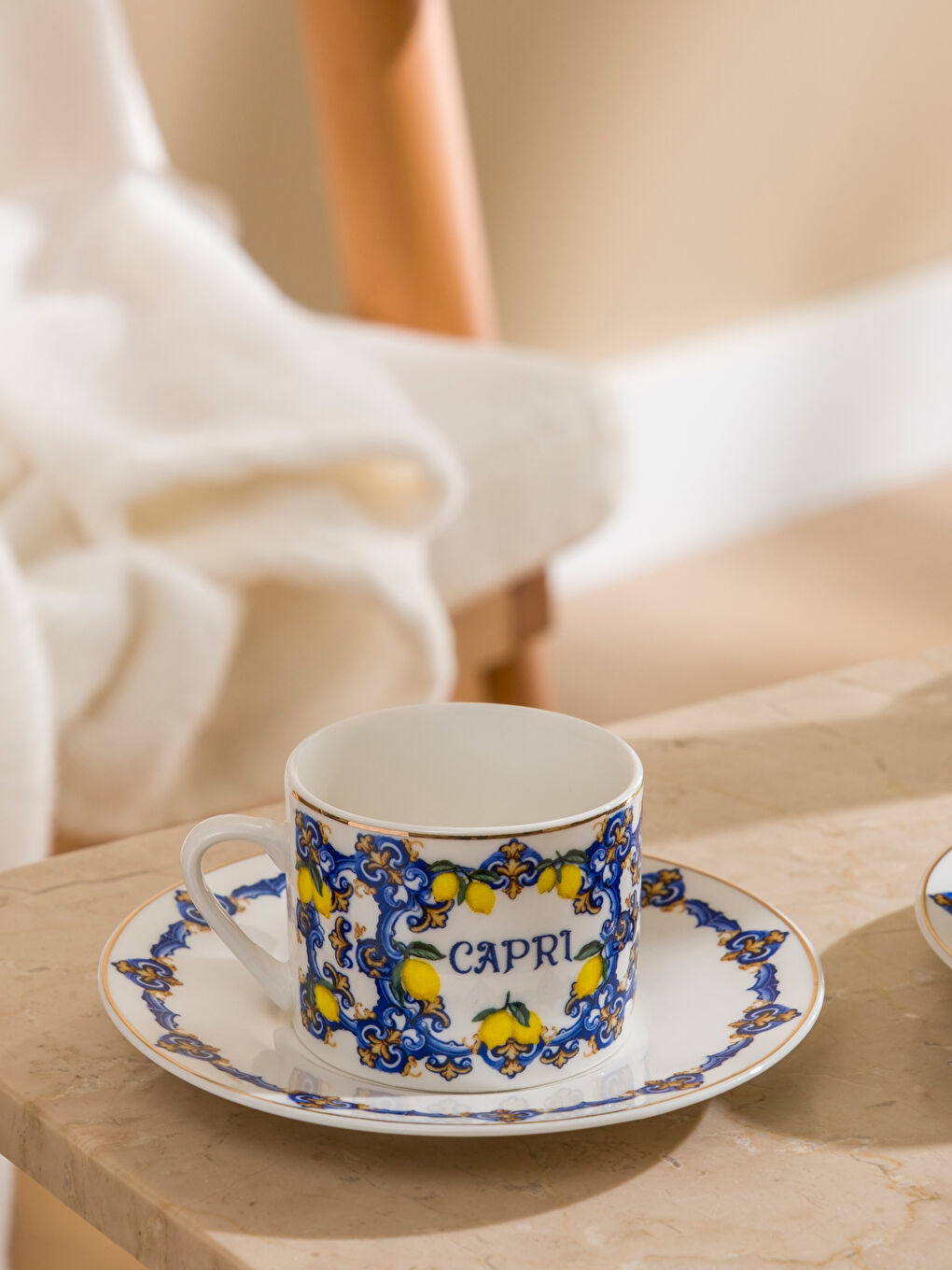 Karışık 2 Kişilik Porselen Kahve Fincan Takımı 90 ml-1