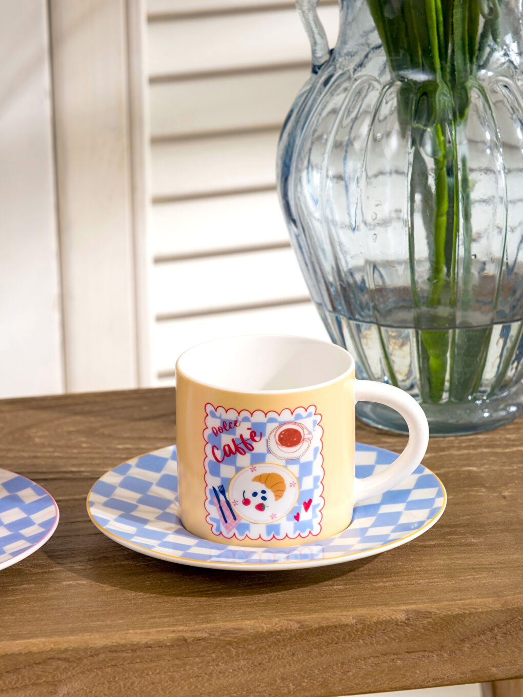 Karışık Baskılı Porselen Kahve Fincan Takımı 90 ml-1