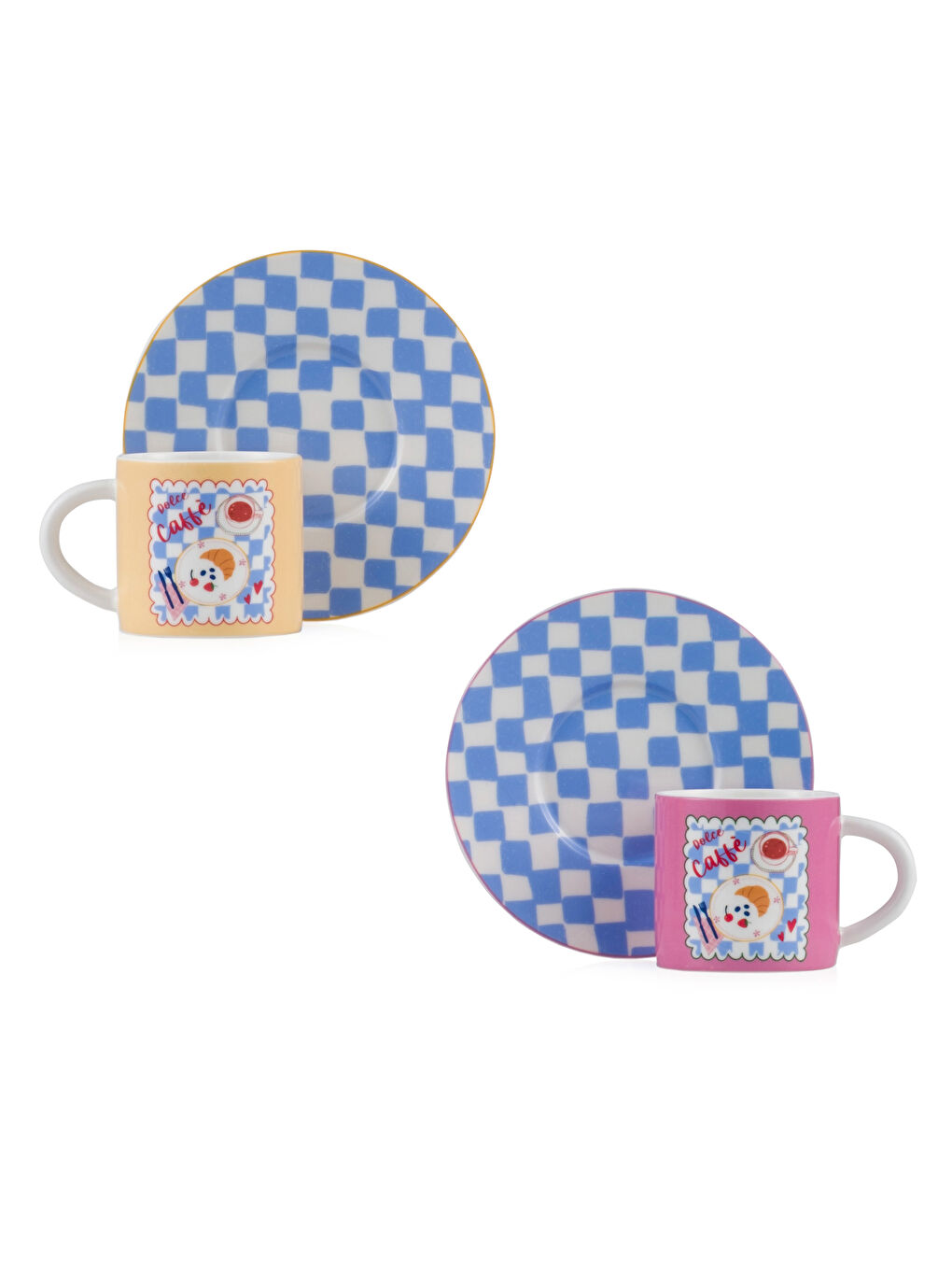 Karışık Baskılı Porselen Kahve Fincan Takımı 90 ml-5