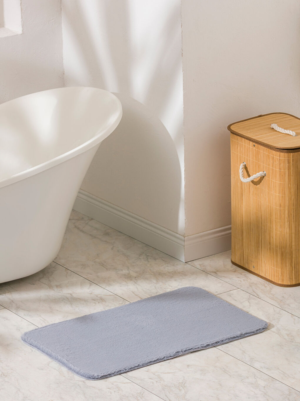 Gri Pelüş Banyo Paspası 50x80 cm