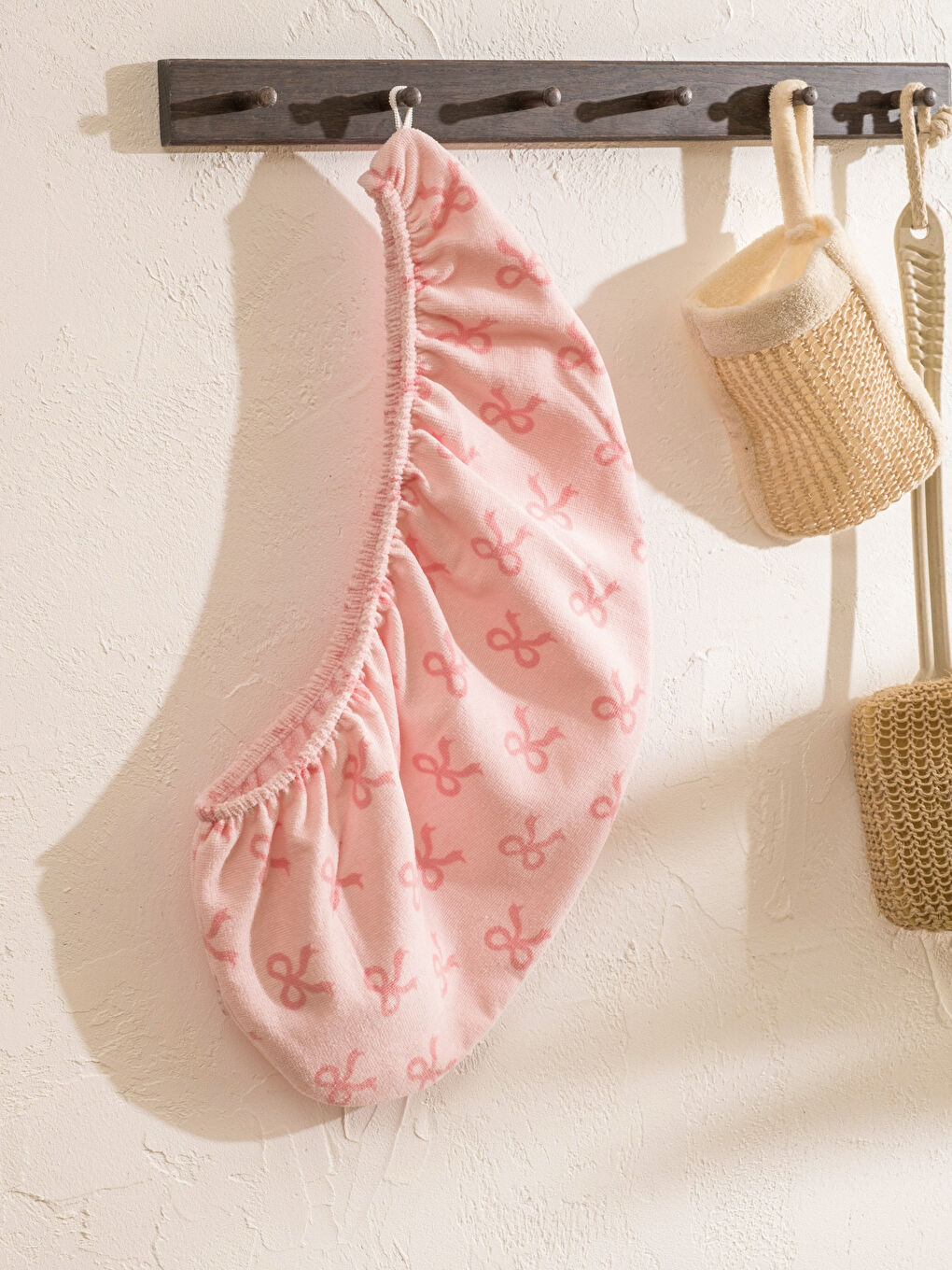 Pembe Pamuklu Saç Havlusu -1