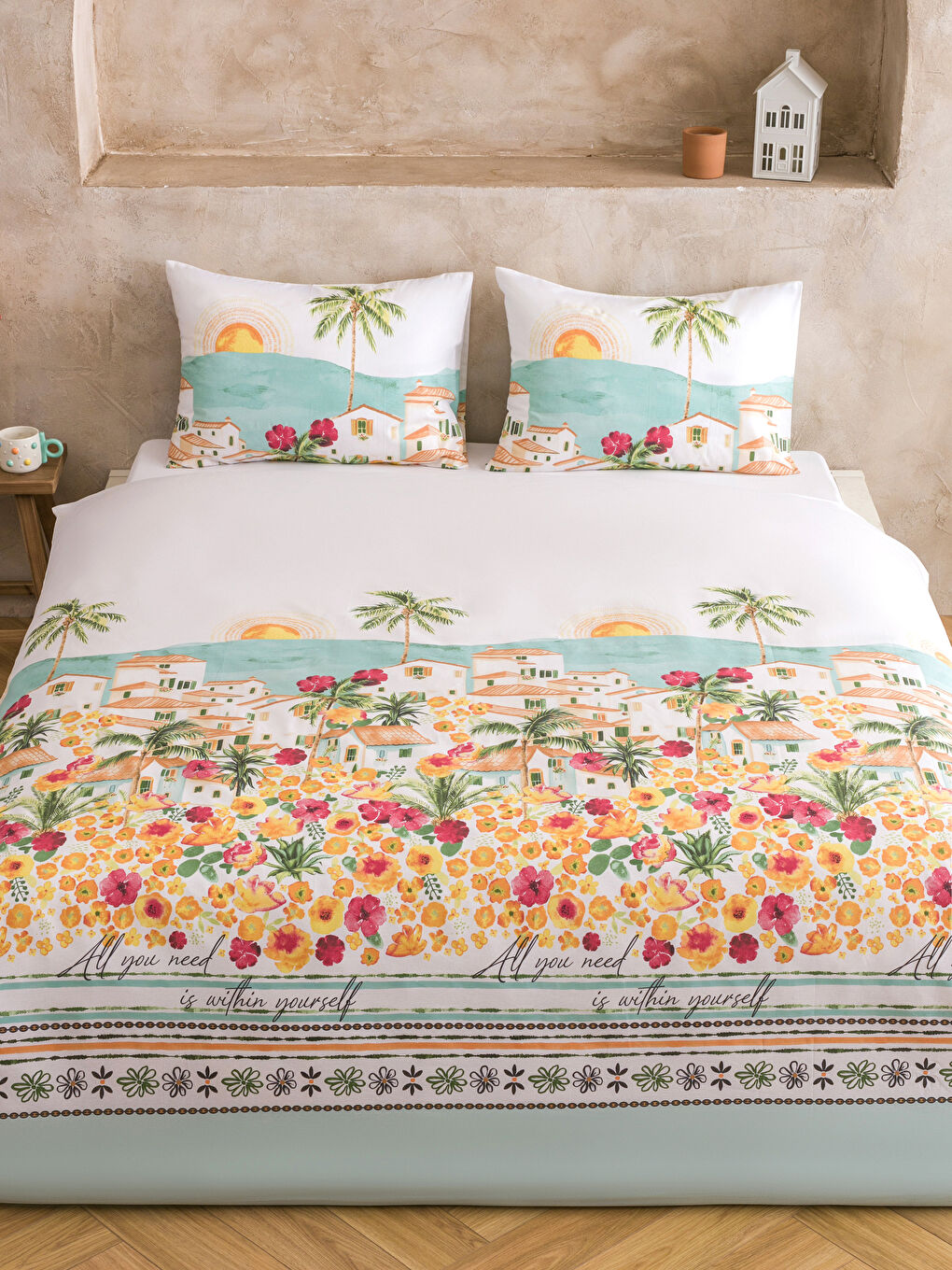 Karışık Baskılı Çift Kişilik Nevresim Seti-1