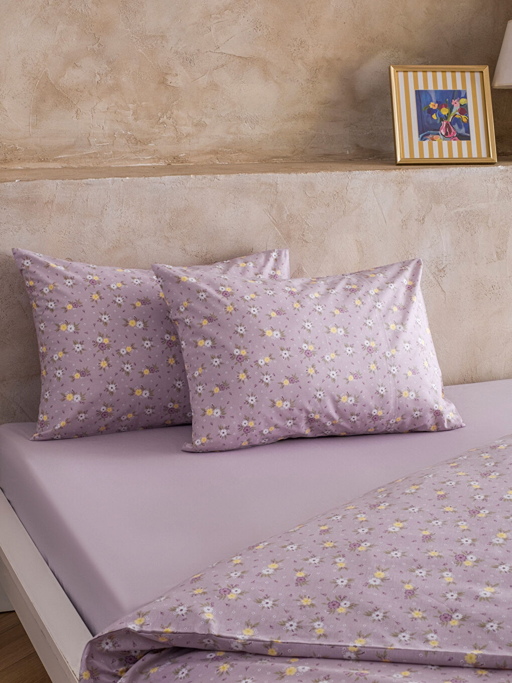 Karışık Çiçek Desenli Çift Kişilik Nevresim Takım-2