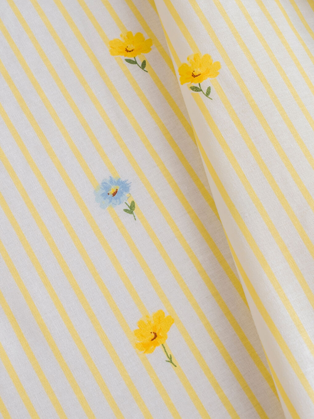 Sarı Desenli Çift Kişilik Lastikli Çarşaf	-2