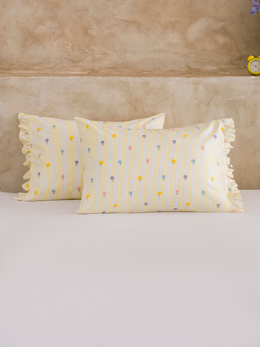 Karışık Desenli Pamuklu Yastık Kılıfı 2'li 50x70 cm-1