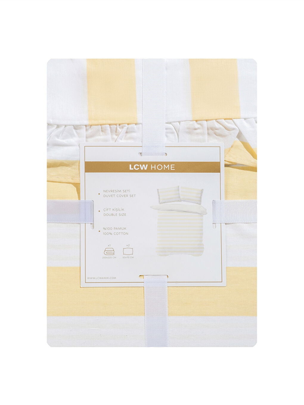 Sarı Çizgili Çift Kişilik Nevresim Seti-6