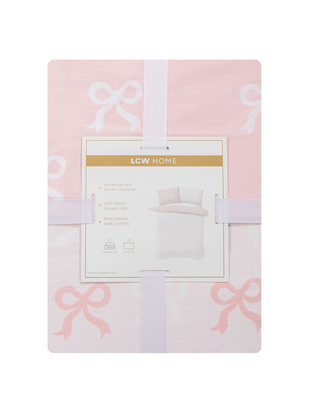 Pembe Fiyonk Baskılı Çift Kişilik Nevresim Seti-6