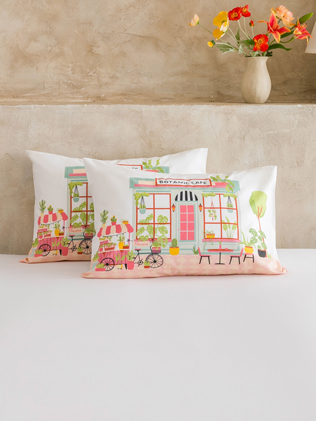 Karışık Baskılı Yastık Kılıfı 2'li 50x70 Cm-1