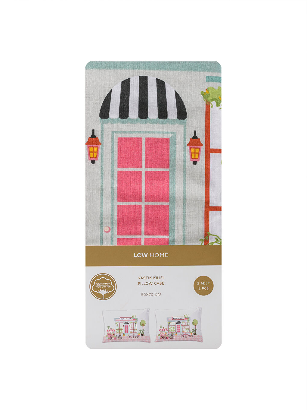Karışık Baskılı Yastık Kılıfı 2'li 50x70 Cm-3