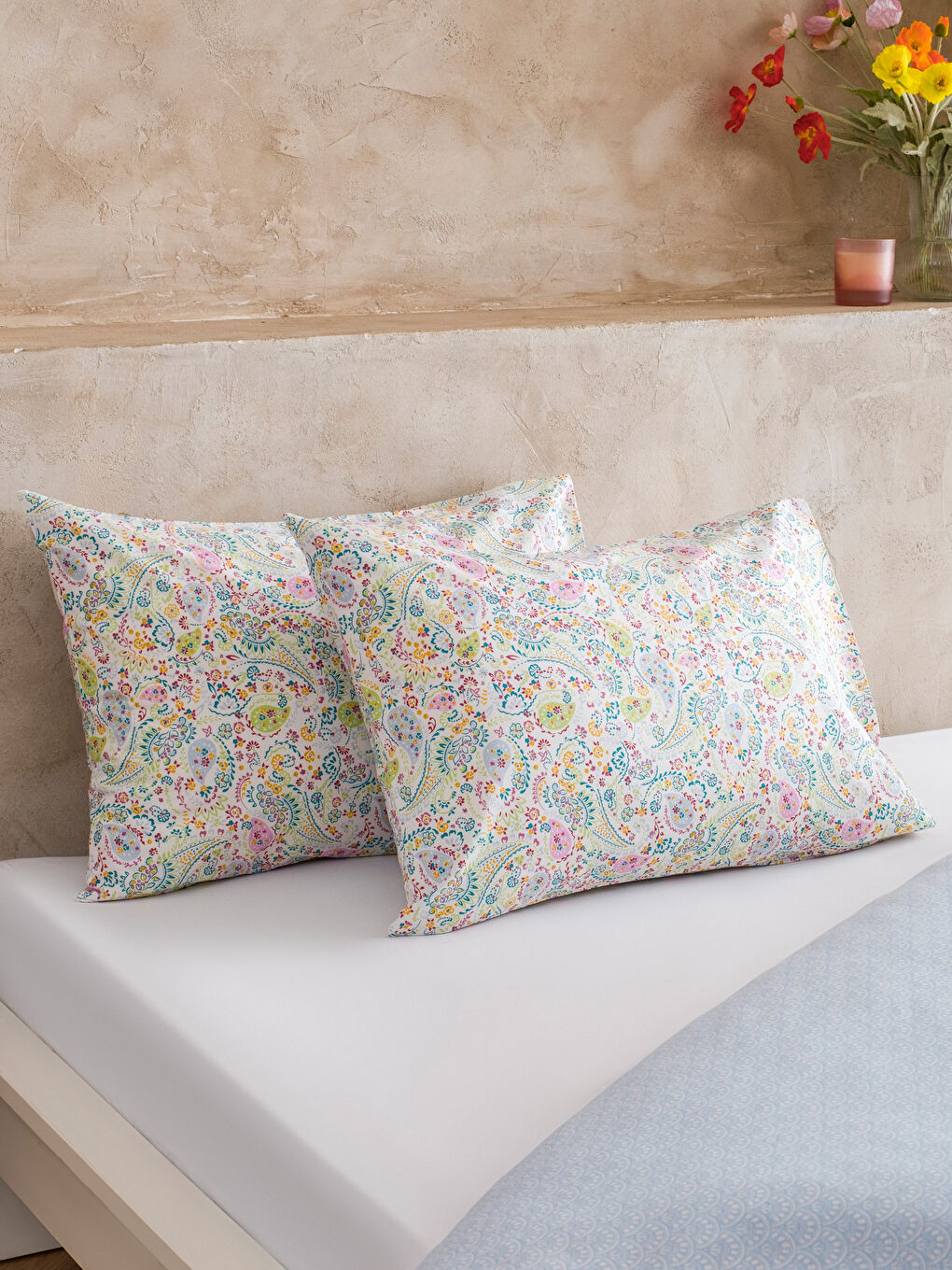 Karışık Çiçek Baskılı Çift Kişilik Nevresim Seti-2