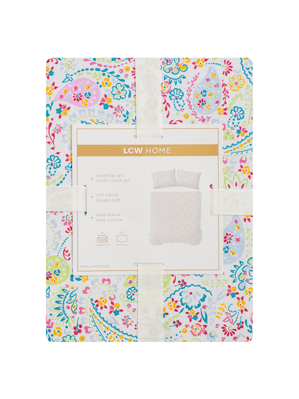 Karışık Çiçek Baskılı Çift Kişilik Nevresim Seti-6