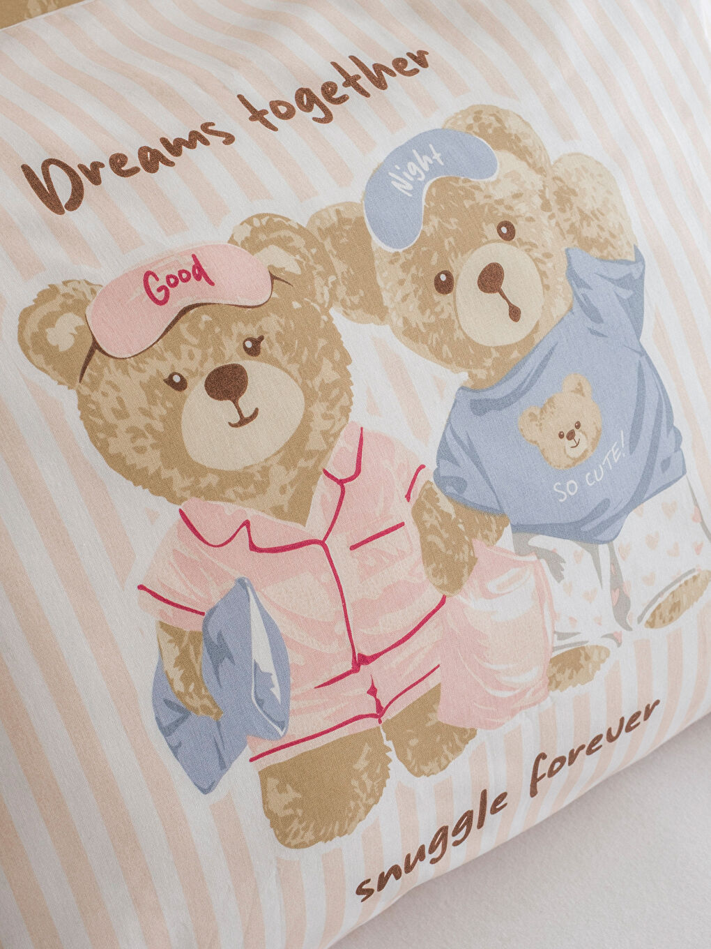 Karışık Ayıcık Baskılı Pamuklu Yastık Kılıfı 2'li 50x70 cm-2