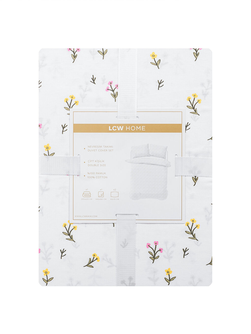 Karışık Çiçek Desenli Çift Kişilik Nevresim Seti-7