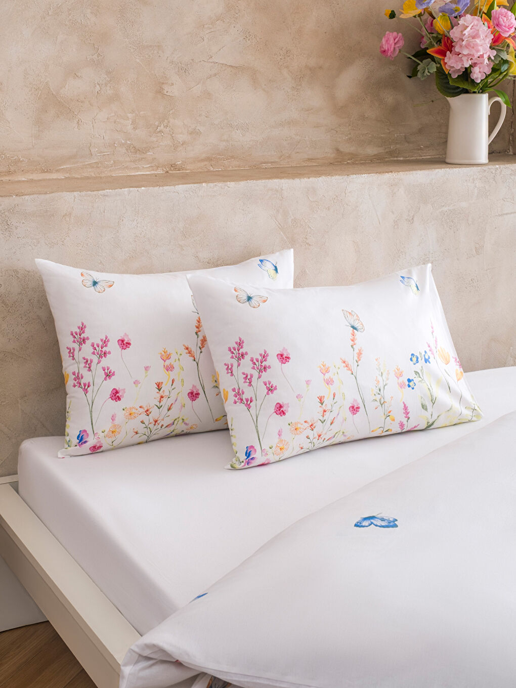 Karışık Çiçekli Çift Kişilik Nevresim Seti-2