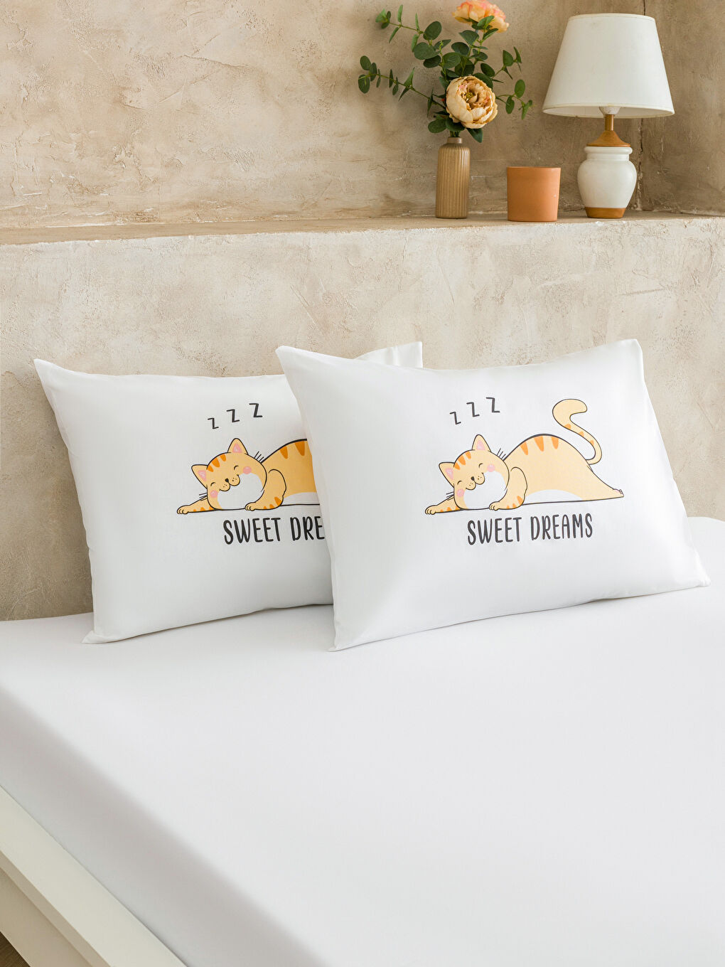 Karışık Kedi Baskılı Yastık Kılıfı 2'li 50x70 cm