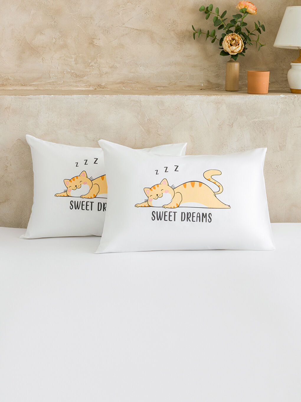 Karışık Kedi Baskılı Yastık Kılıfı 2'li 50x70 cm-1