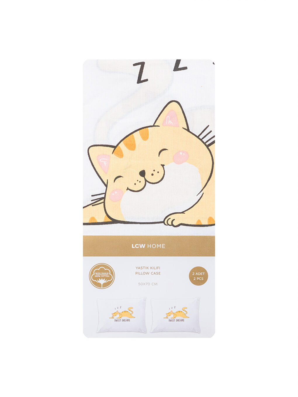 Karışık Kedi Baskılı Yastık Kılıfı 2'li 50x70 cm-3