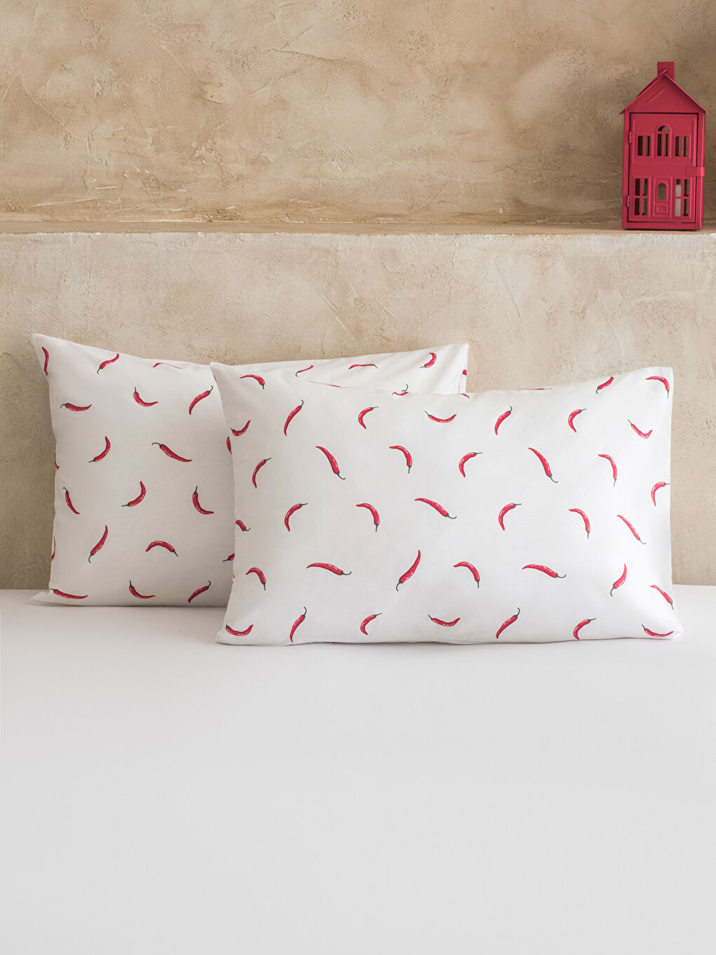 Karışık Desenli Pamuklu Yastık Kılıfı 2'li 50x70 cm-1