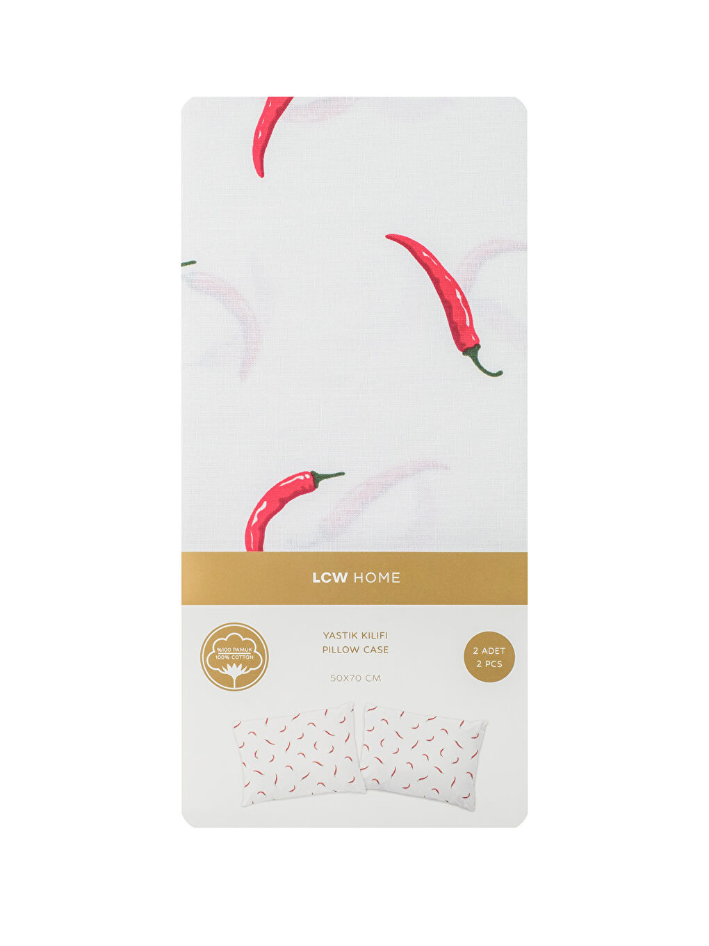 Karışık Desenli Pamuklu Yastık Kılıfı 2'li 50x70 cm-3