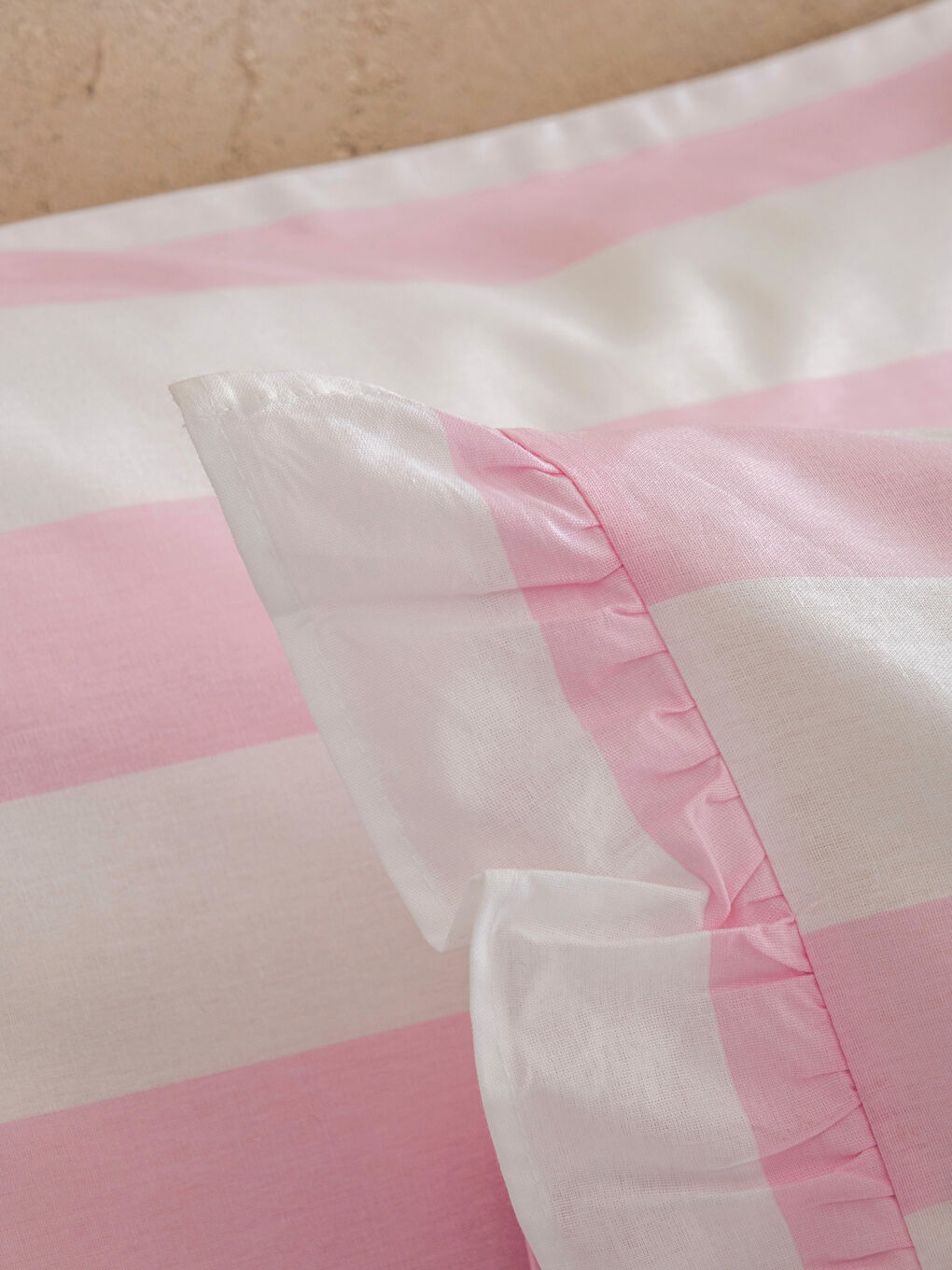 Çizgili Pamuklu Yastık Kılıfı 2'li 50x70 cm-2