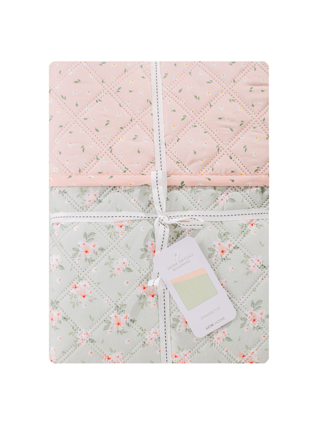 Karışık Çiçek Desenli Çift Kişilik Yatak Örtüsü-4