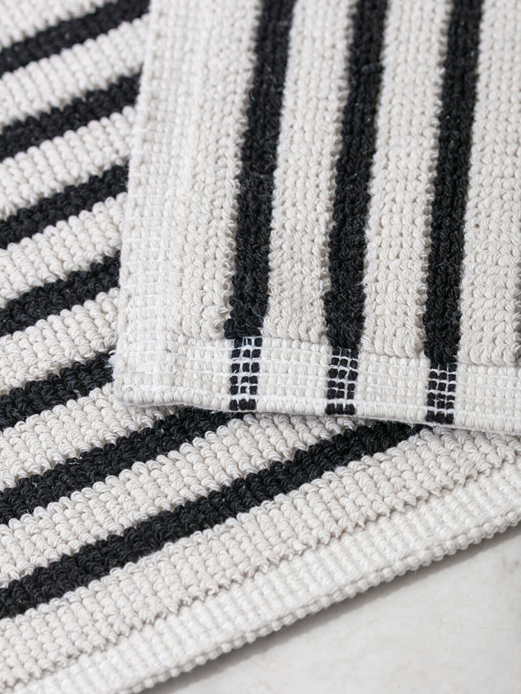 Siyah Çizgili Banyo Paspası 2'li-1