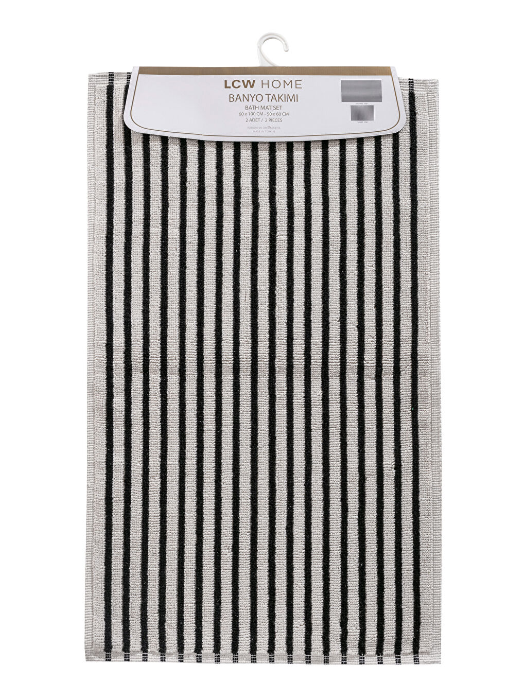 Siyah Çizgili Banyo Paspası 2'li-4
