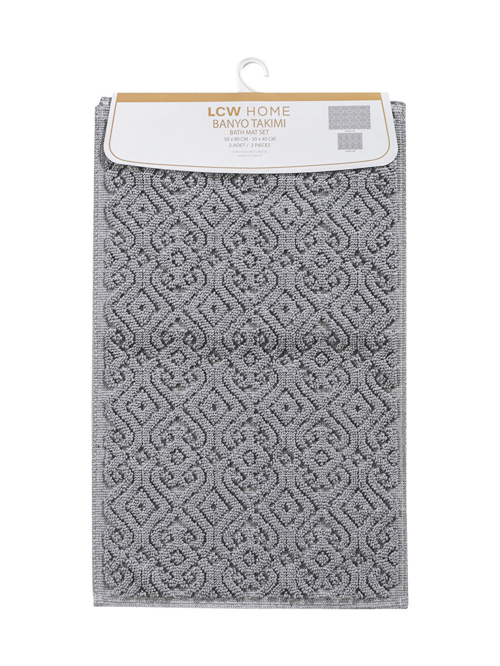 Gri Desenli Banyo Paspası 2'li-4