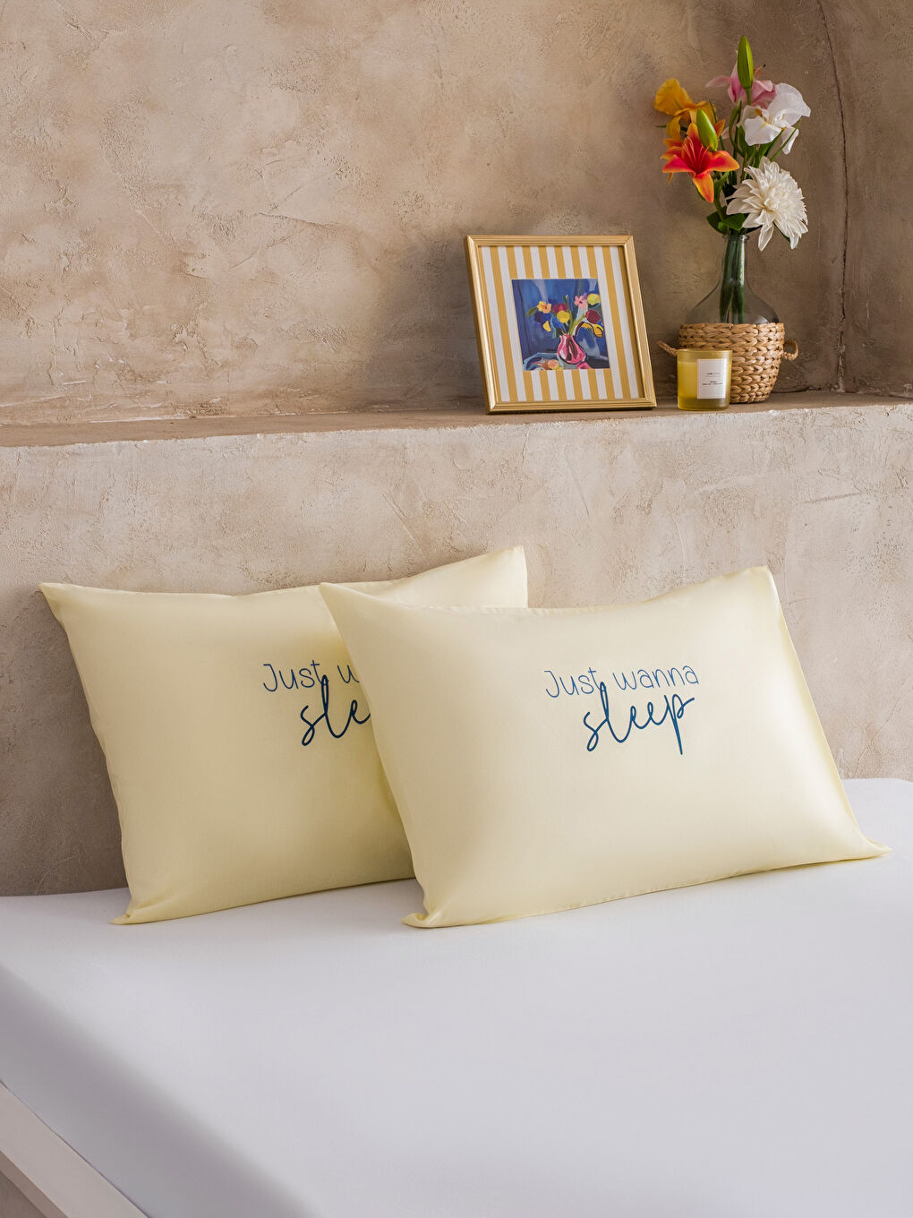 Karışık Baskılı Pamuklu Yastık Kılıfı 2'li 50x70 cm