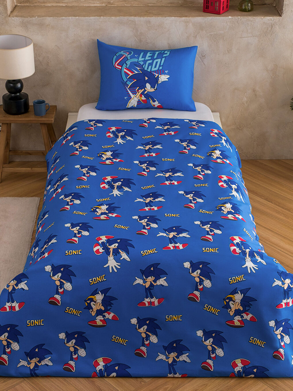 Karışık Sonic Baskılı Tek Kişilik Nevresim Seti-1