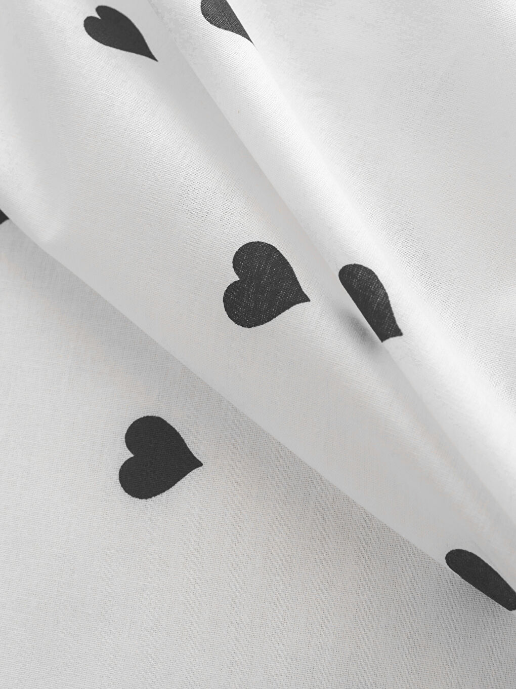 Siyah Kalp Baskılı Çift Kişilik Lastikli Çarşaf-2