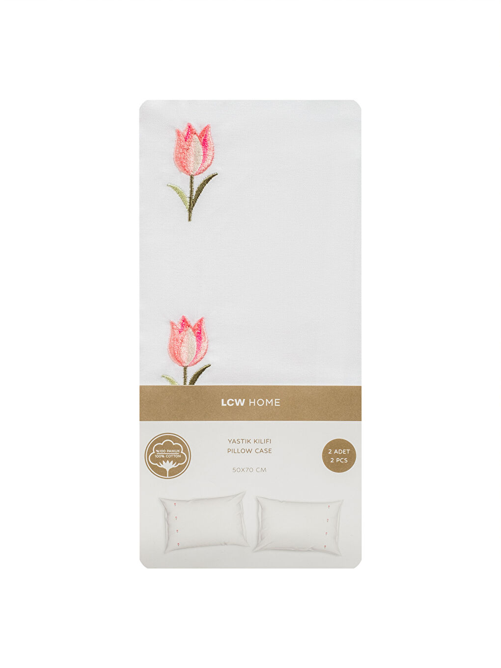 Karışık Pamuklu Yastık Kılıfı 2'li 50x70 cm-3