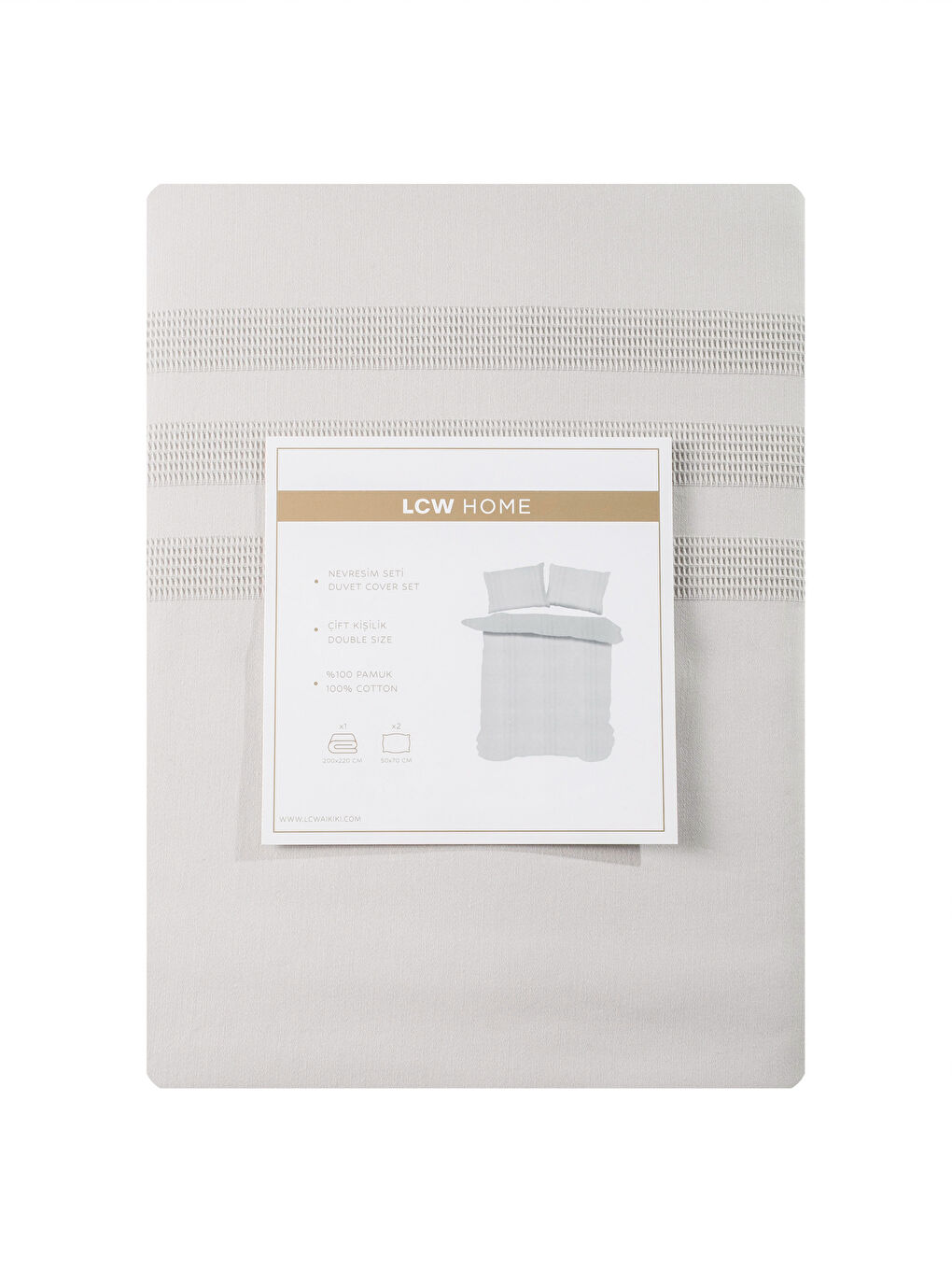 Gri Çizgili Çift Kişilik Nevresim Seti-6