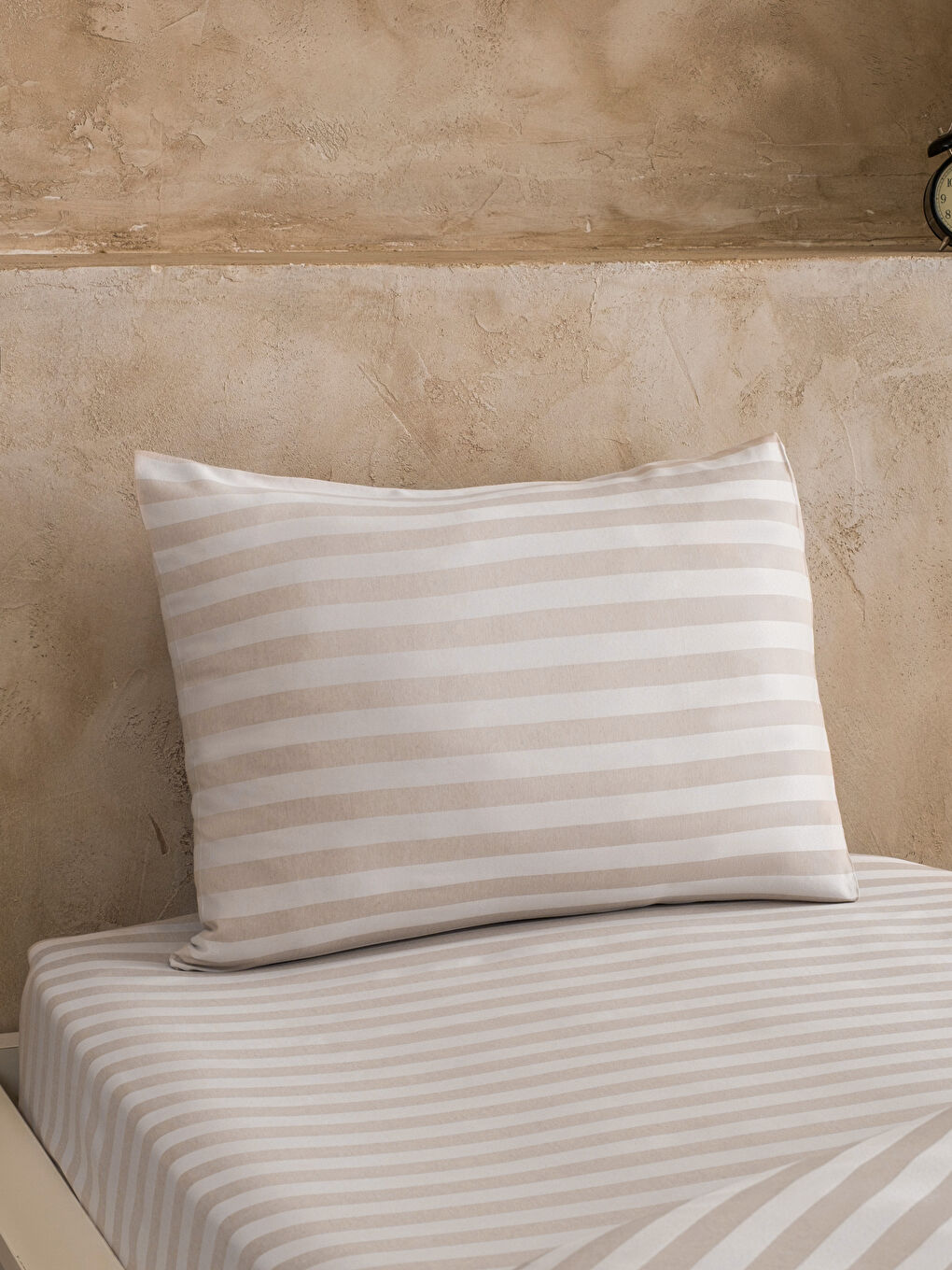 Bej Çizgili Tek Kişilik Nevresim Takımı-2