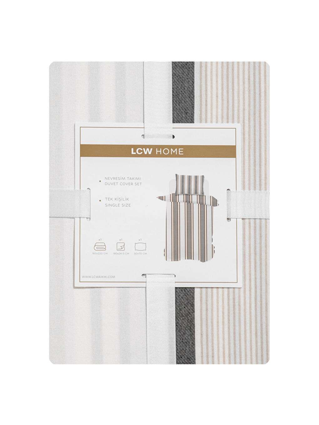 Siyah Çizgili Tek Kişilik Nevresim Seti-7