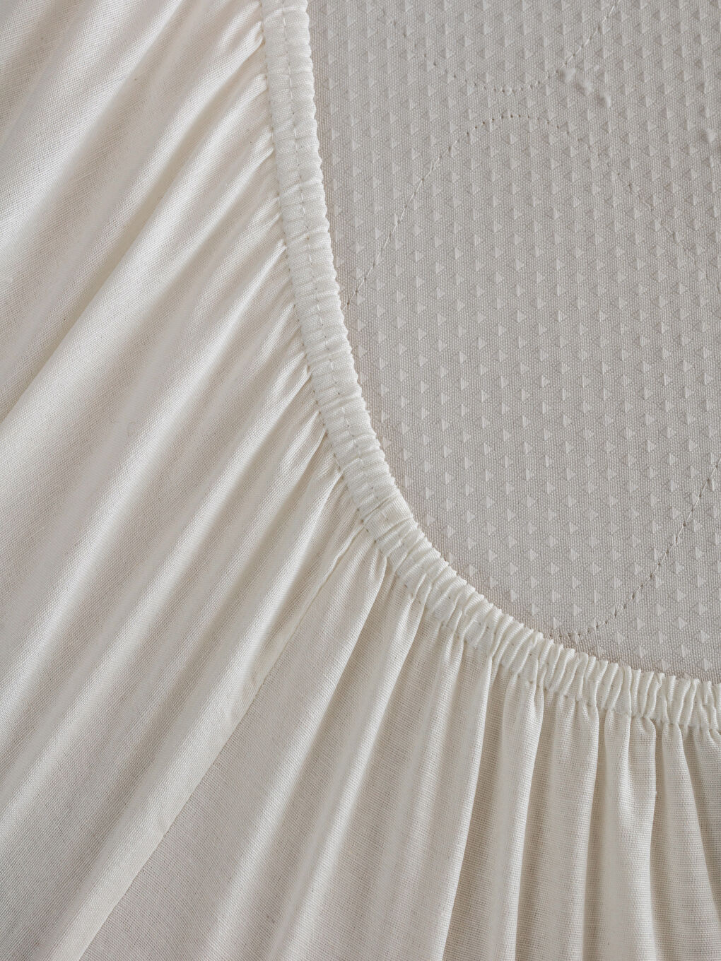 Ekru Tek Kişilik Çarşaf-3