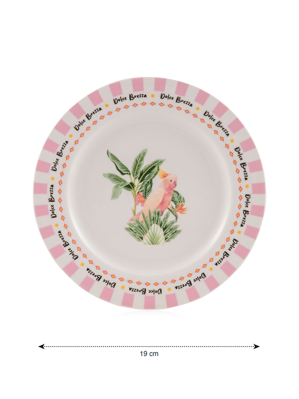 Papağan Baskılı Porselen Pasta Tabağı 19 cm-2