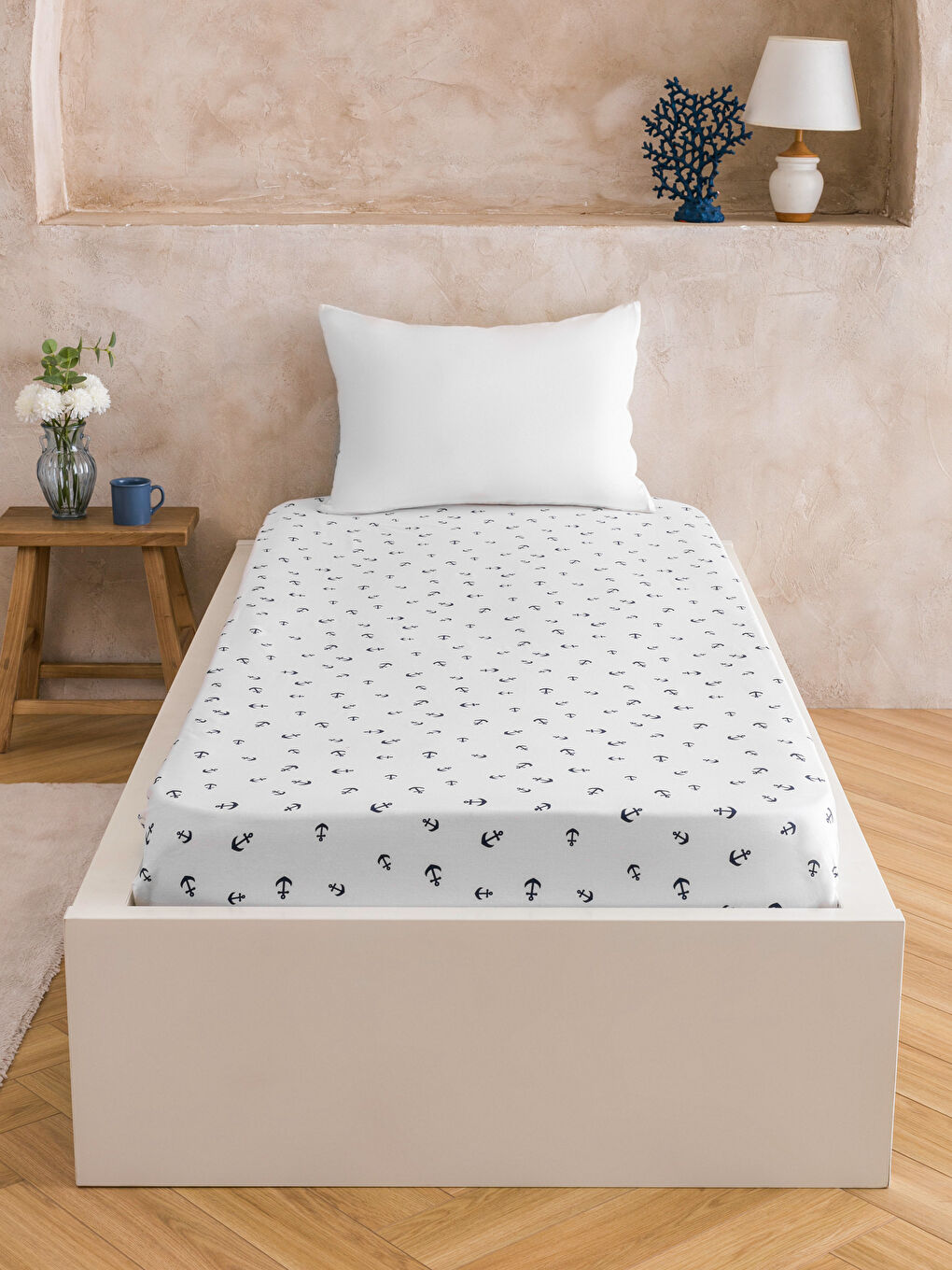 Beyaz Tek Kişilik Lastikli Çarşaf