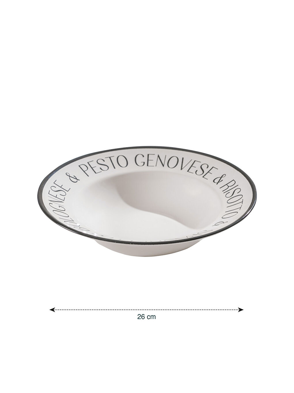 Siyah Baskılı Seramik Çukur Tabak 26 Cm-2