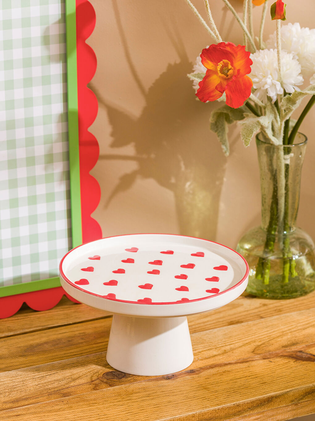 Karışık Kalp Desenli Ayaklı Sunumluk -1