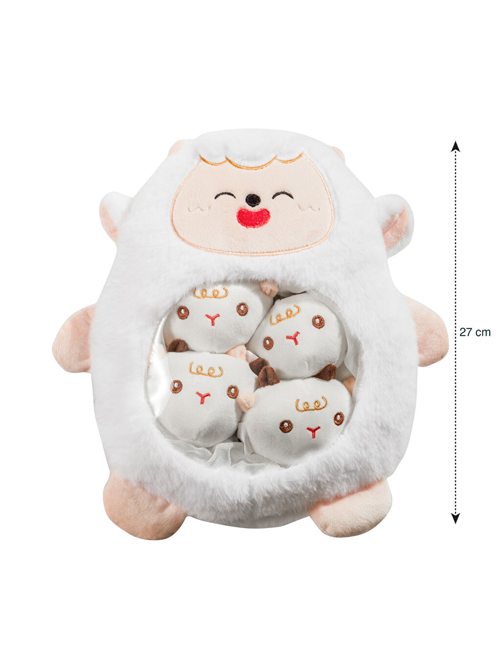 Детская плюшевая подушка с фигуркой овечки 27 см-3
