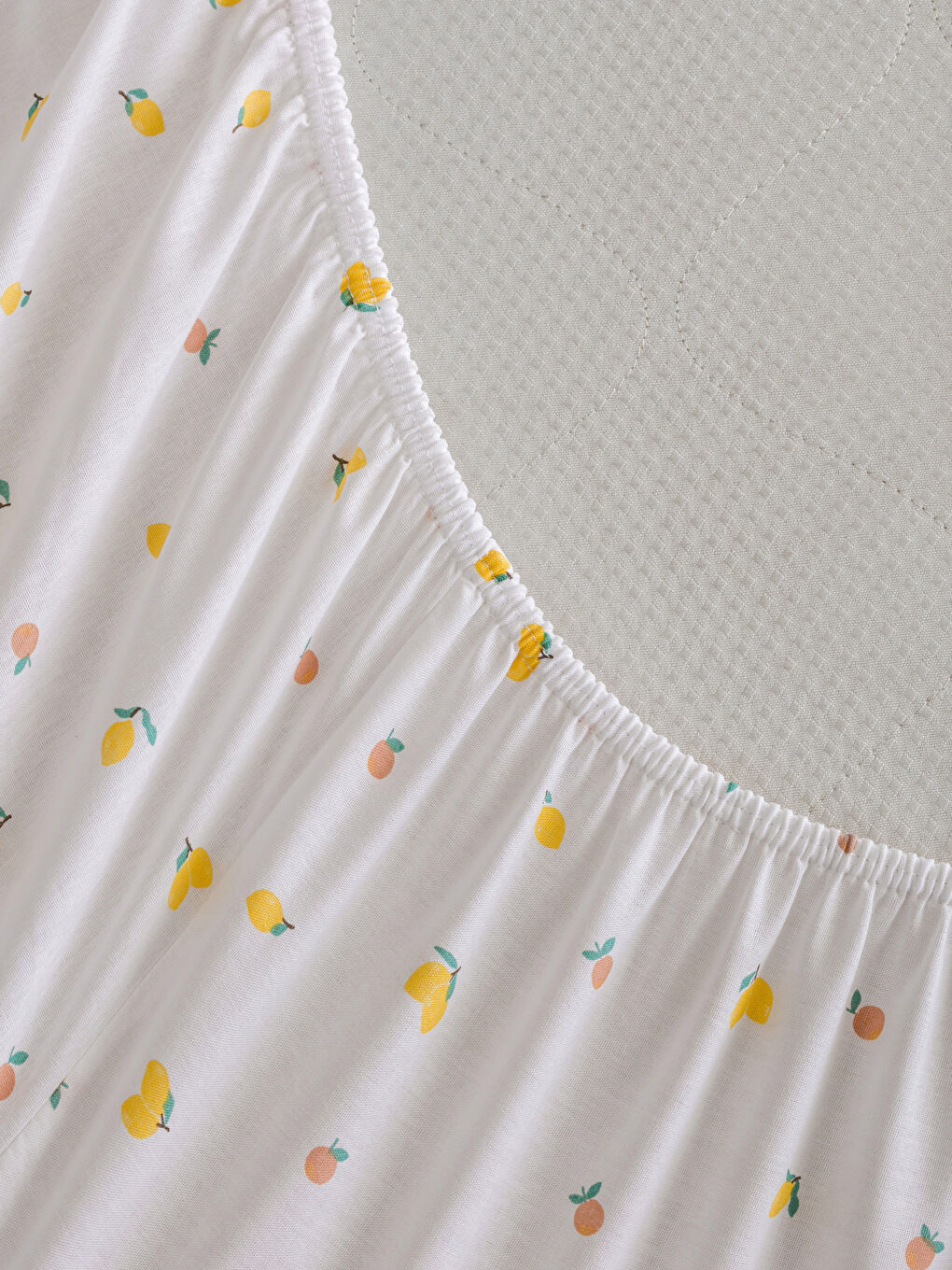 Karışık Limon Desenli Tek Kişilik Lastikli Çarşaf-3