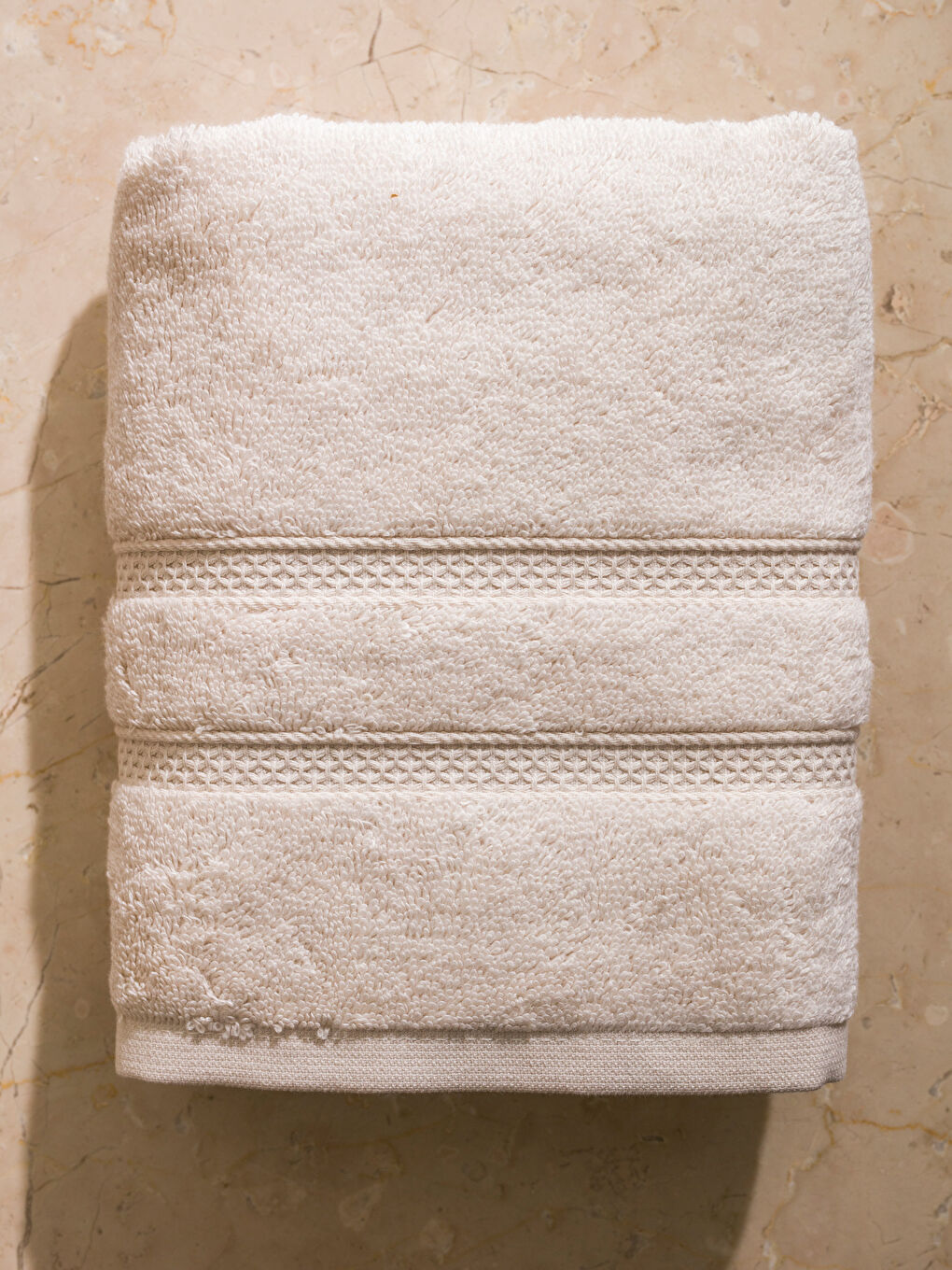 Bej Pamuklu Yüz Havlusu 50x80 cm-2