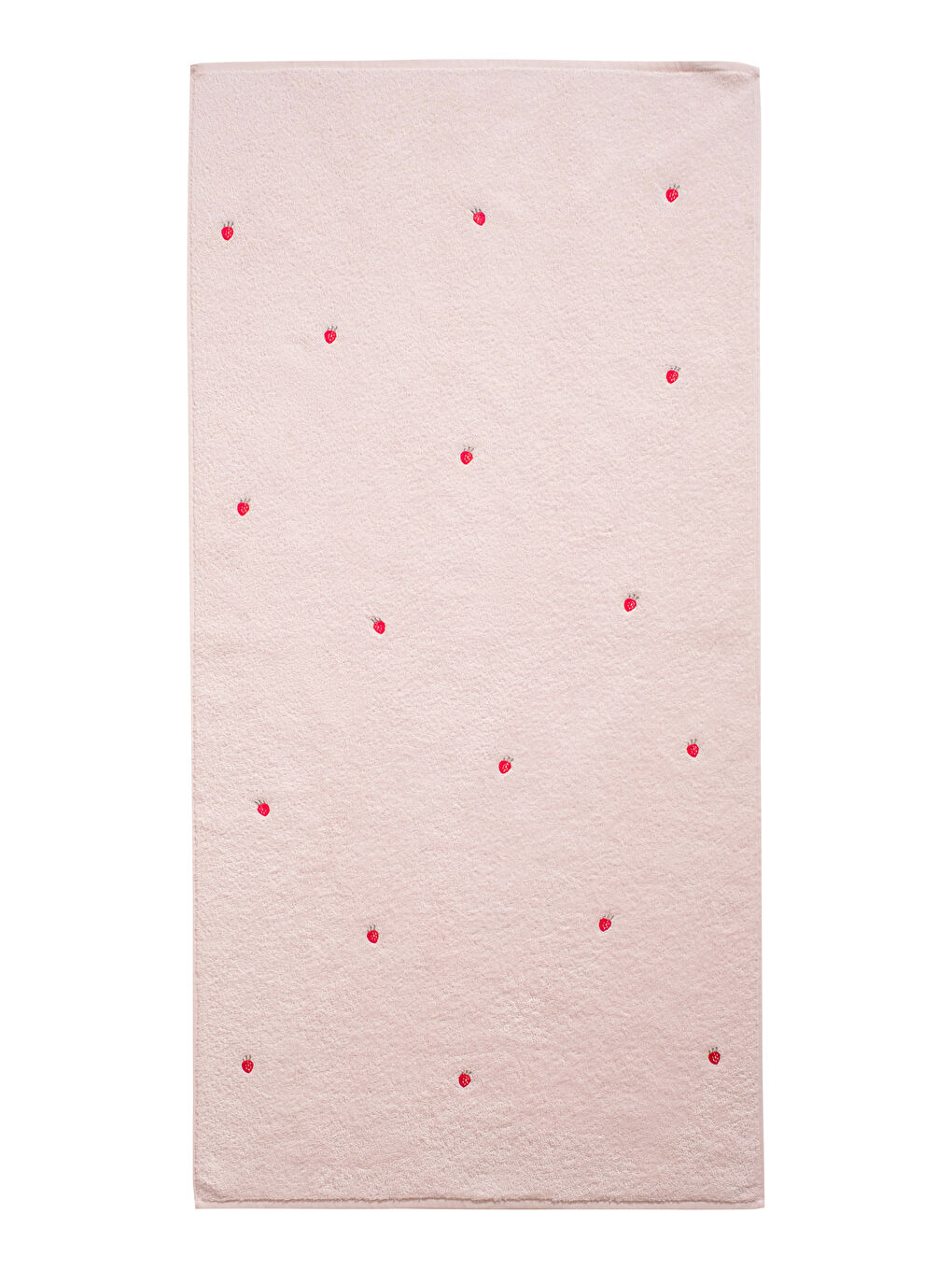 Pembe Çilek Nakışlı Banyo Havlusu 70x140 cm-3