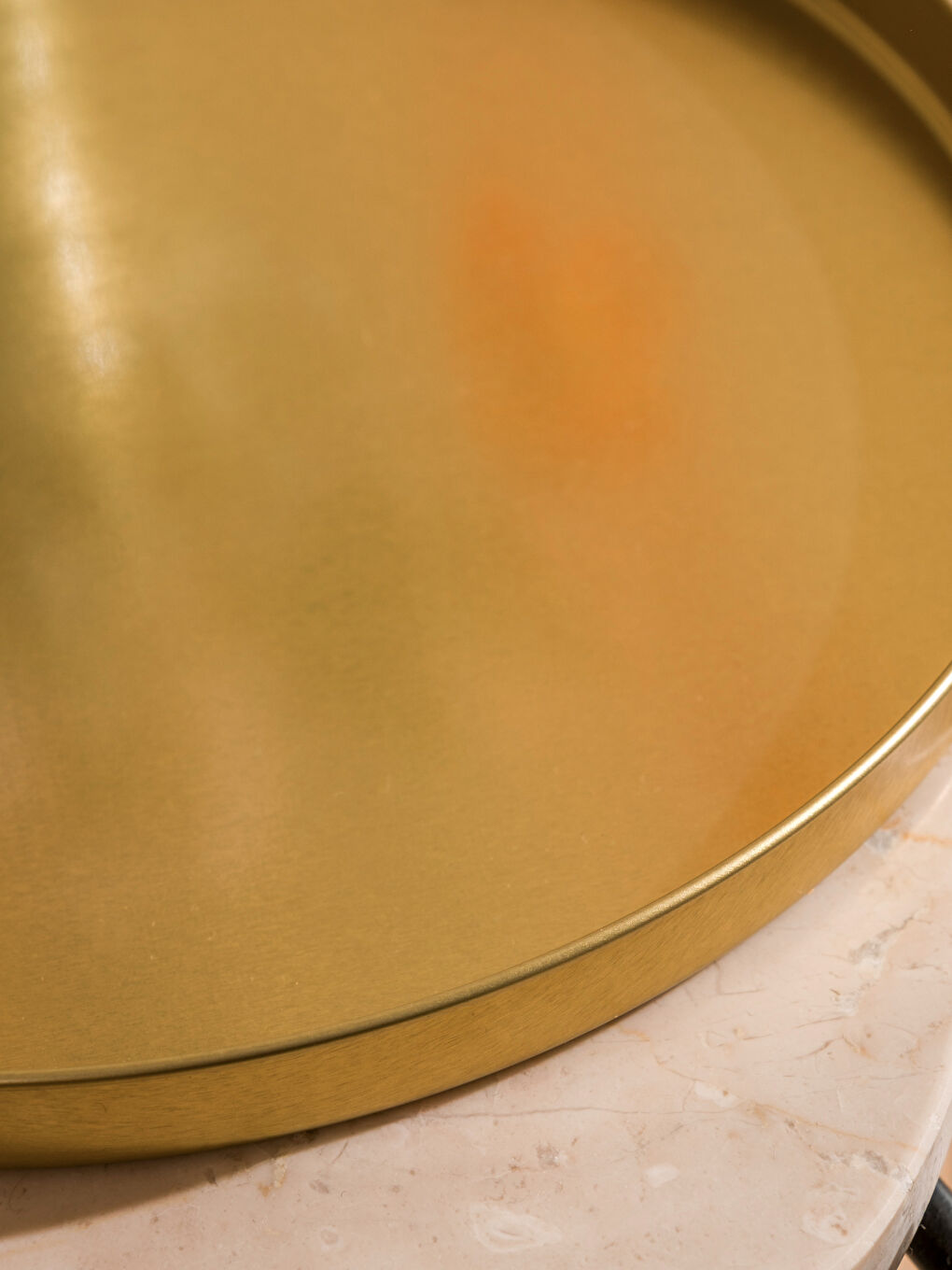 Sarı Yuvarlak Metal Tepsi 24 cm-2