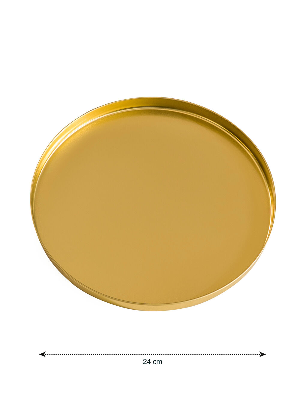 Sarı Yuvarlak Metal Tepsi 24 cm-3