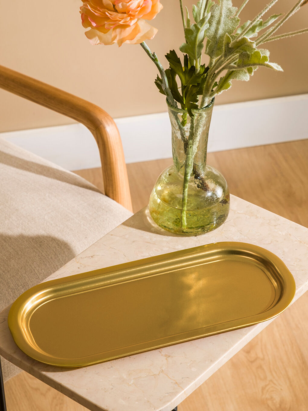 Sarı Metal Tepsi 35 cm-1