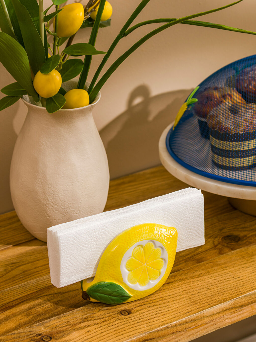 Lemon Figured Ceramic Napkin Holder