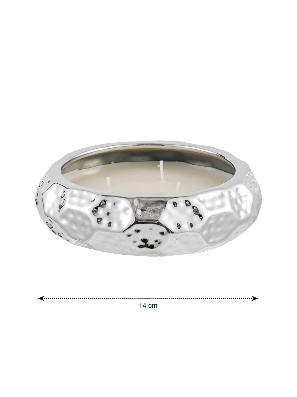 Gri Yuvarlak Formlu Mum 14 cm-3